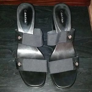 Calvin Klein wedge sandels black comfortable